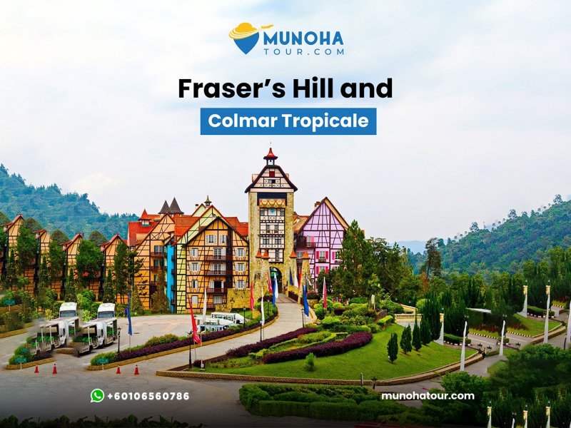 Tourists enjoying the lush greenery and colonial charm of Fraser's Hill, with scenic views and nature trails during Fraser's Hill and Colmar Tropicale tour